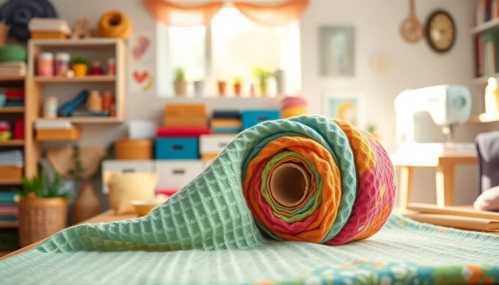 Creëer prachtige items met wafelstof in een gezellige naaiomgeving.