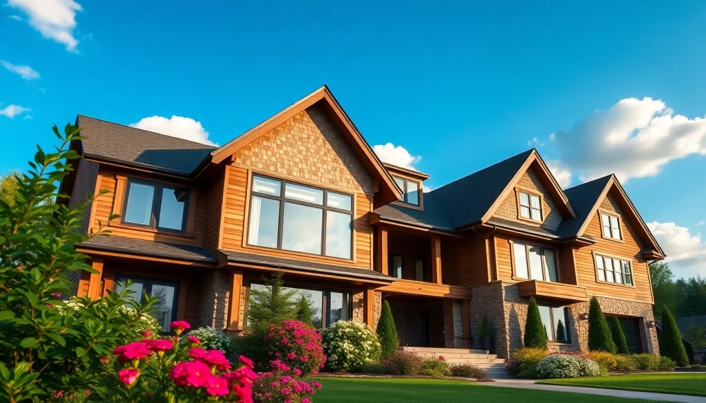 Elegant New England residential architect design showcasing a contemporary home facade with warm wooden elements.