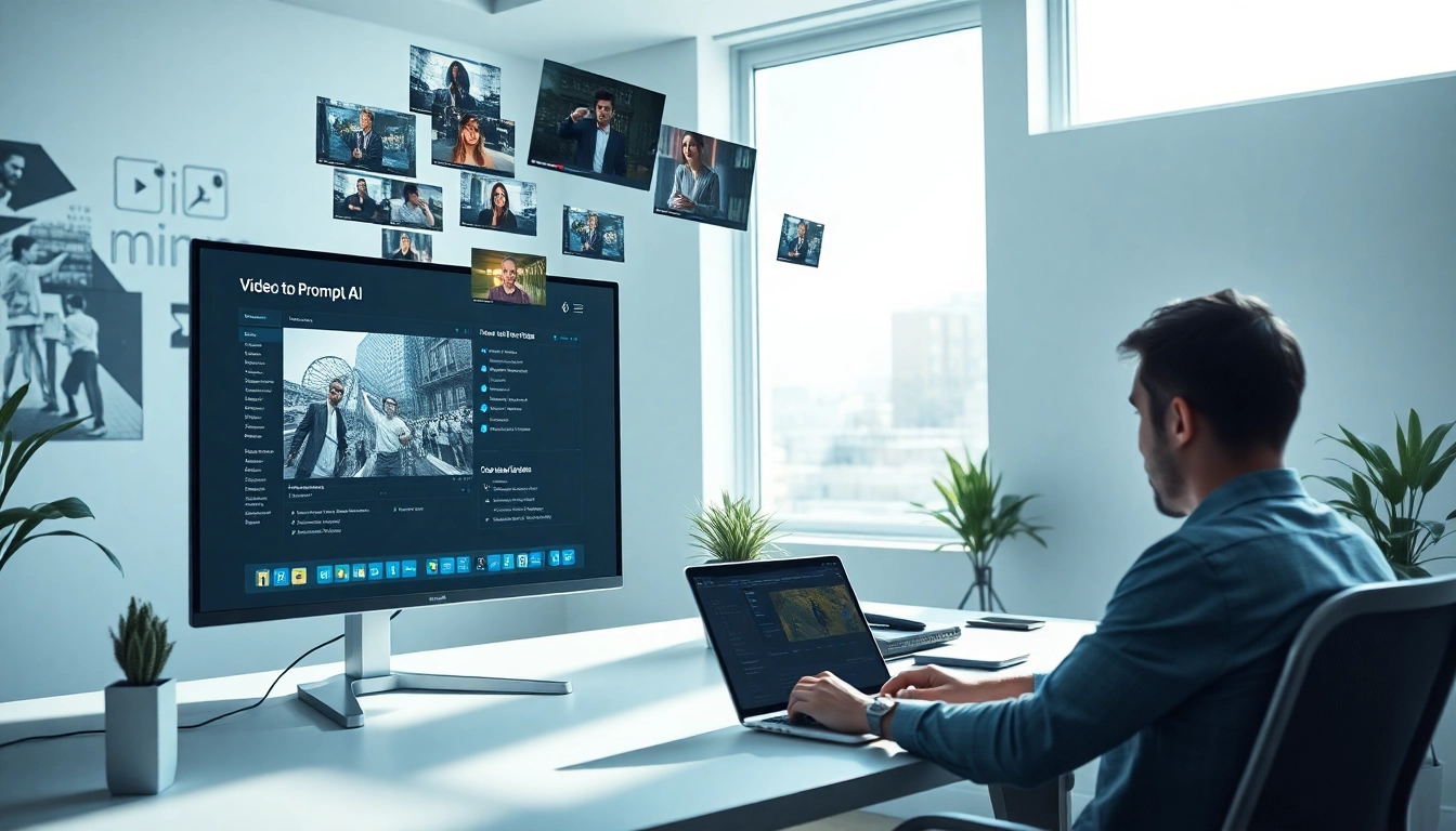 Video to prompt ai generator in a modern workspace with dynamic video analysis.