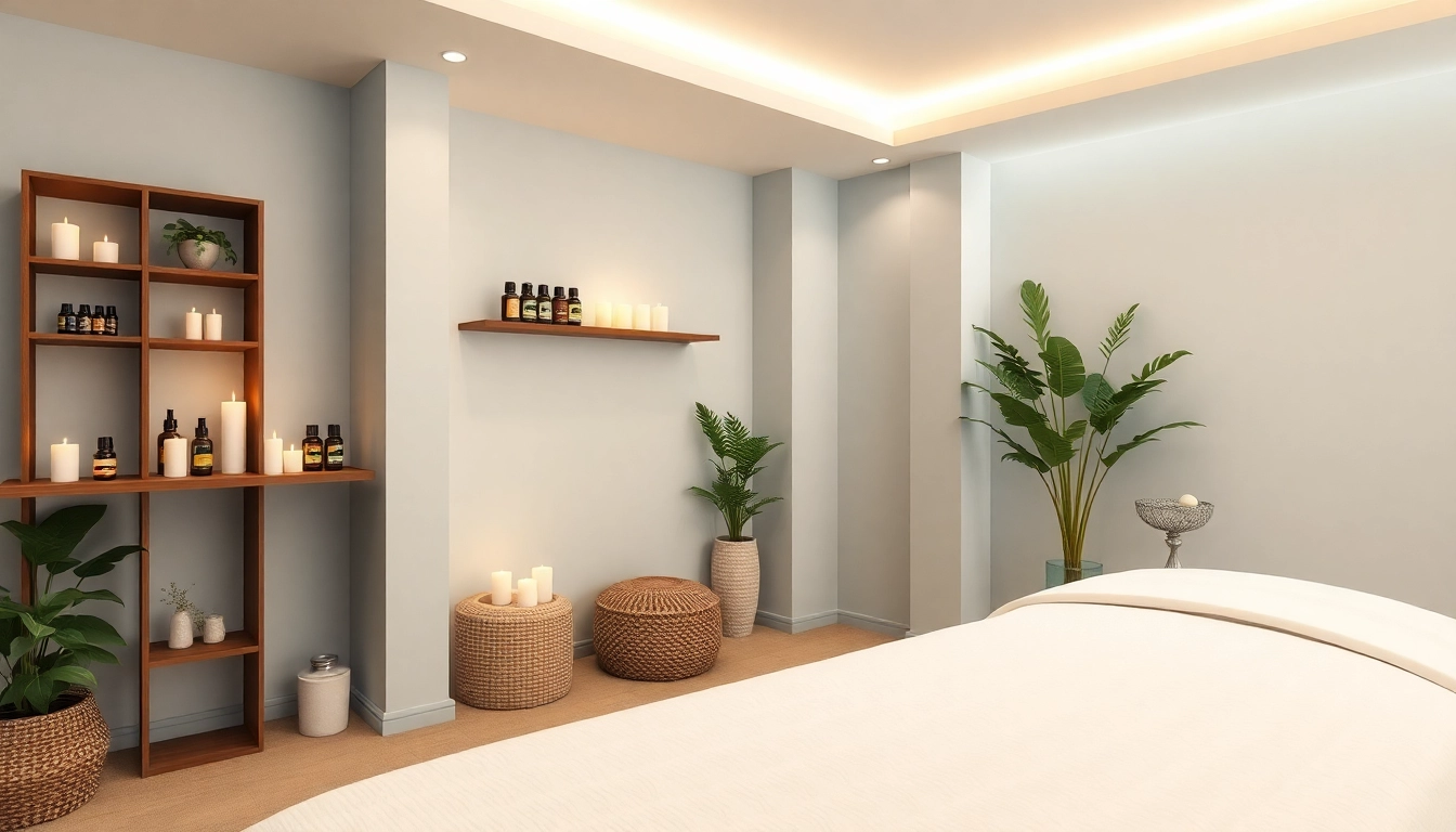 부드러운 조명과 고요한 분위기가 있는 편안한 마사지 치료실을 경험해보세요.
