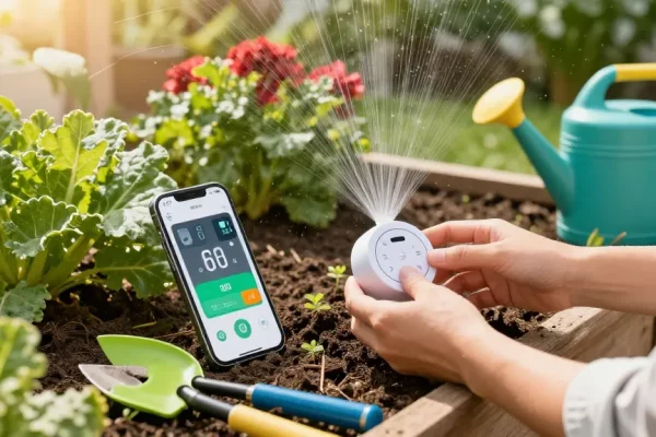 Efficiently using the rainpoint sprinkler timer in a vibrant home garden.